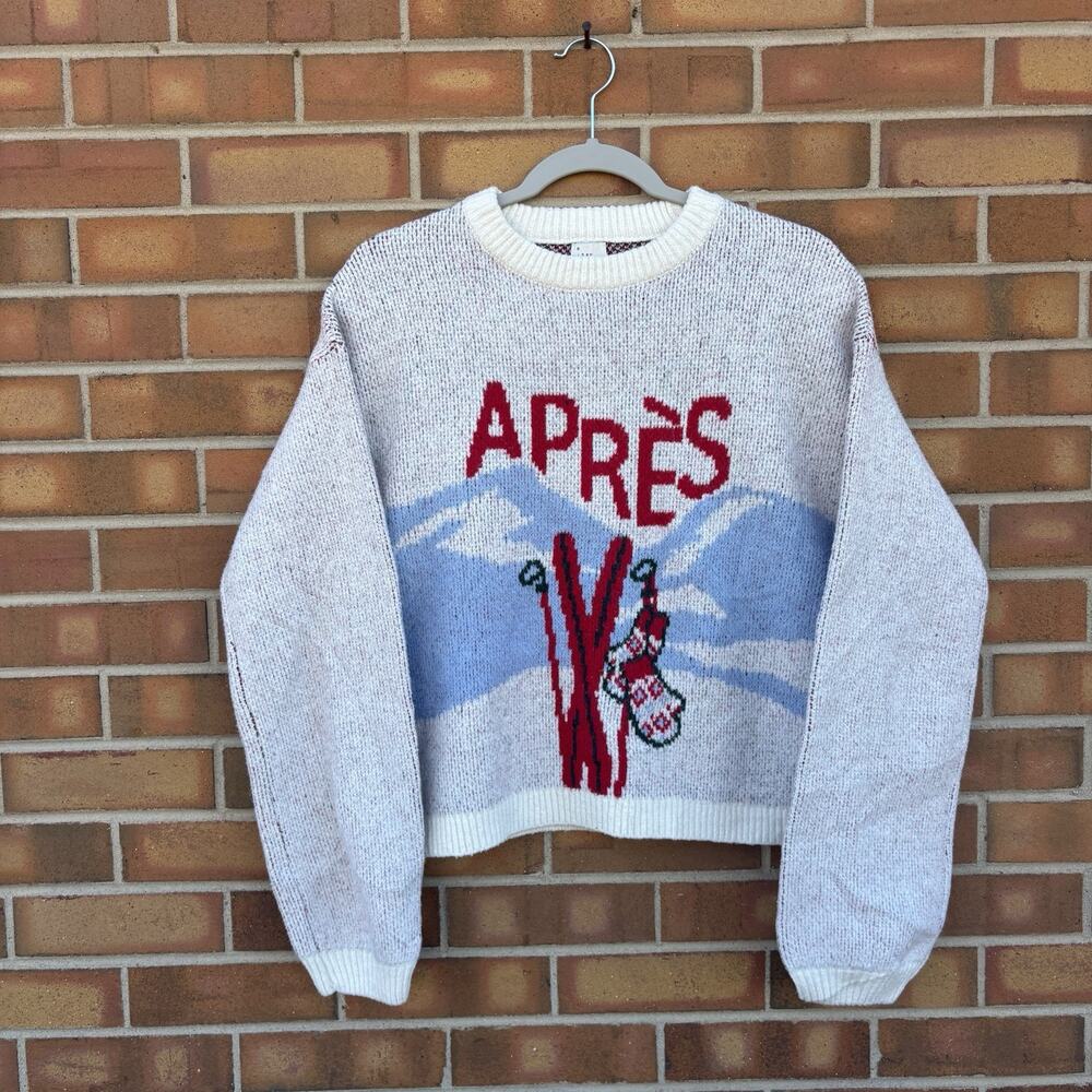 A New Day Apres Ski Crew Neck Knit Sweater Womens Small